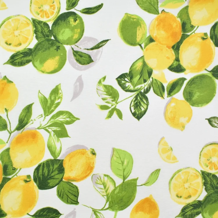 Beschichteter Dekostoff Ottoman Lemons, wollweiß