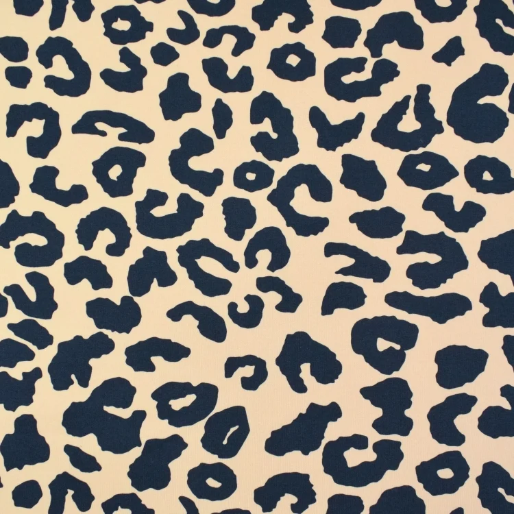 Bio- Wintersweat Leopard, dunkelblau