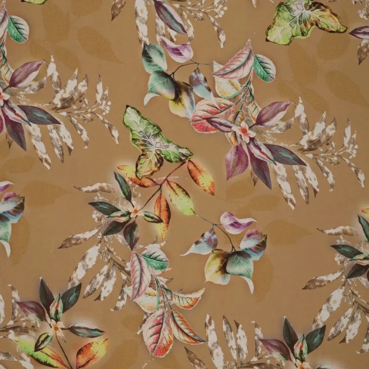 Blusenstoff Florals, hellbraun