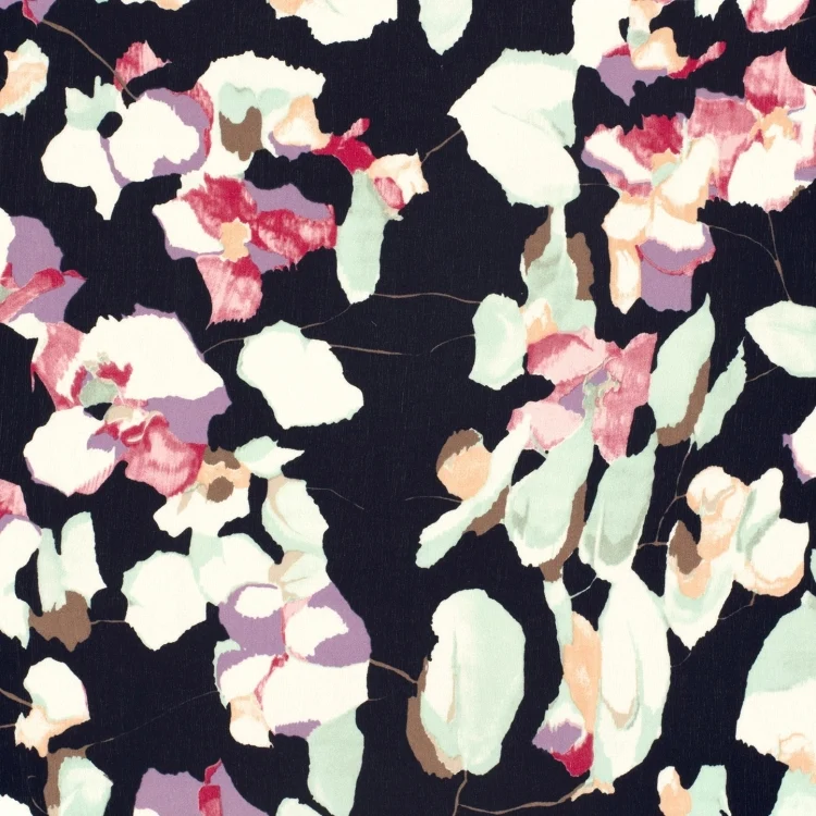 Borken Krepp Abstract Flowers, marine
