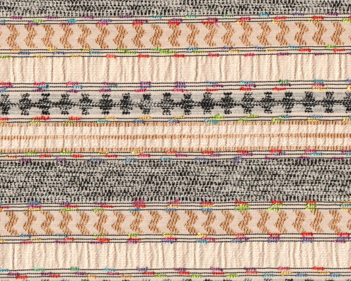 Bouclé-Webstoff INDIAN SUMMER, Ethno-Streifen, burda style