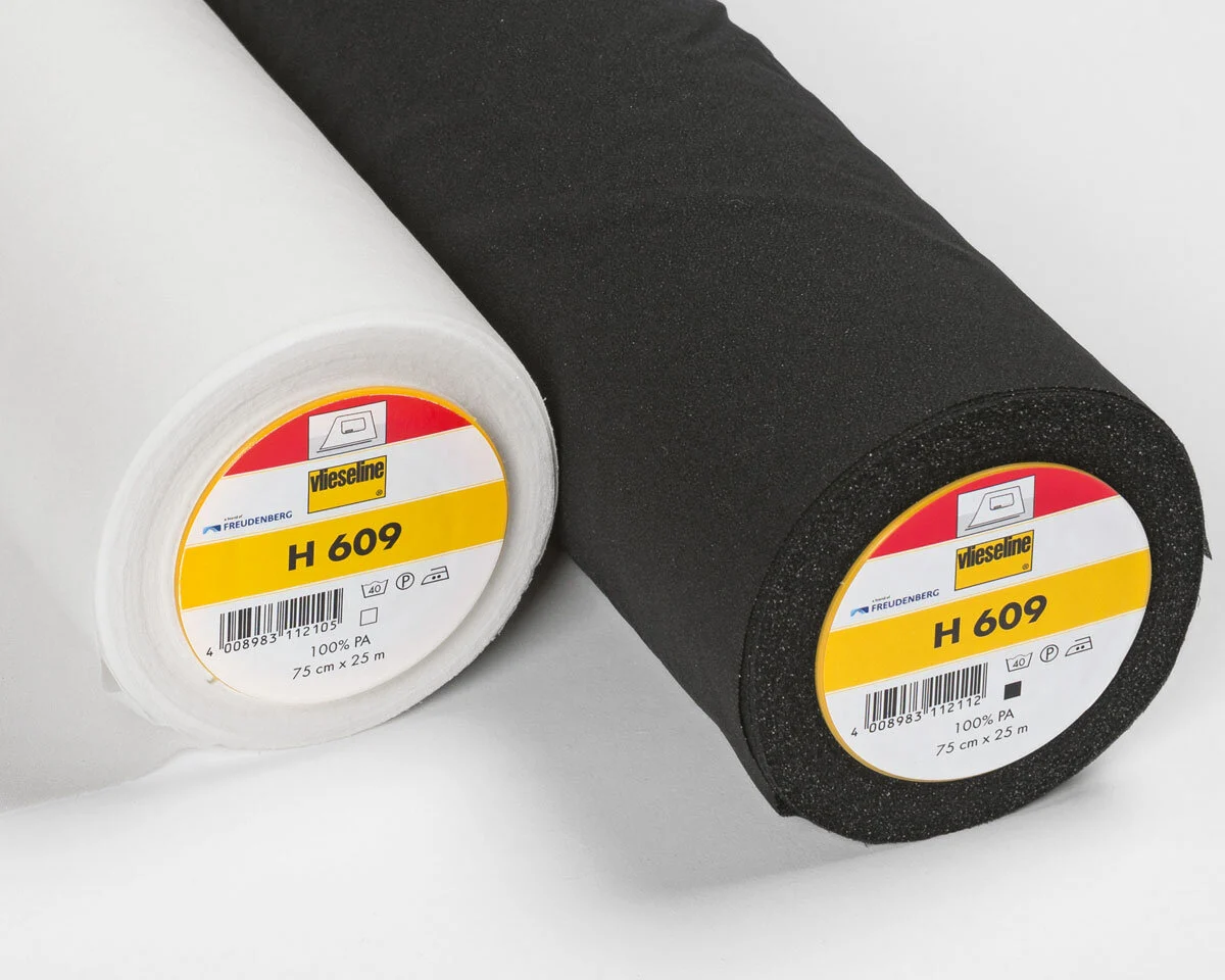 Bügeleinlage H 609, weiß und schwarz, Vlieseline