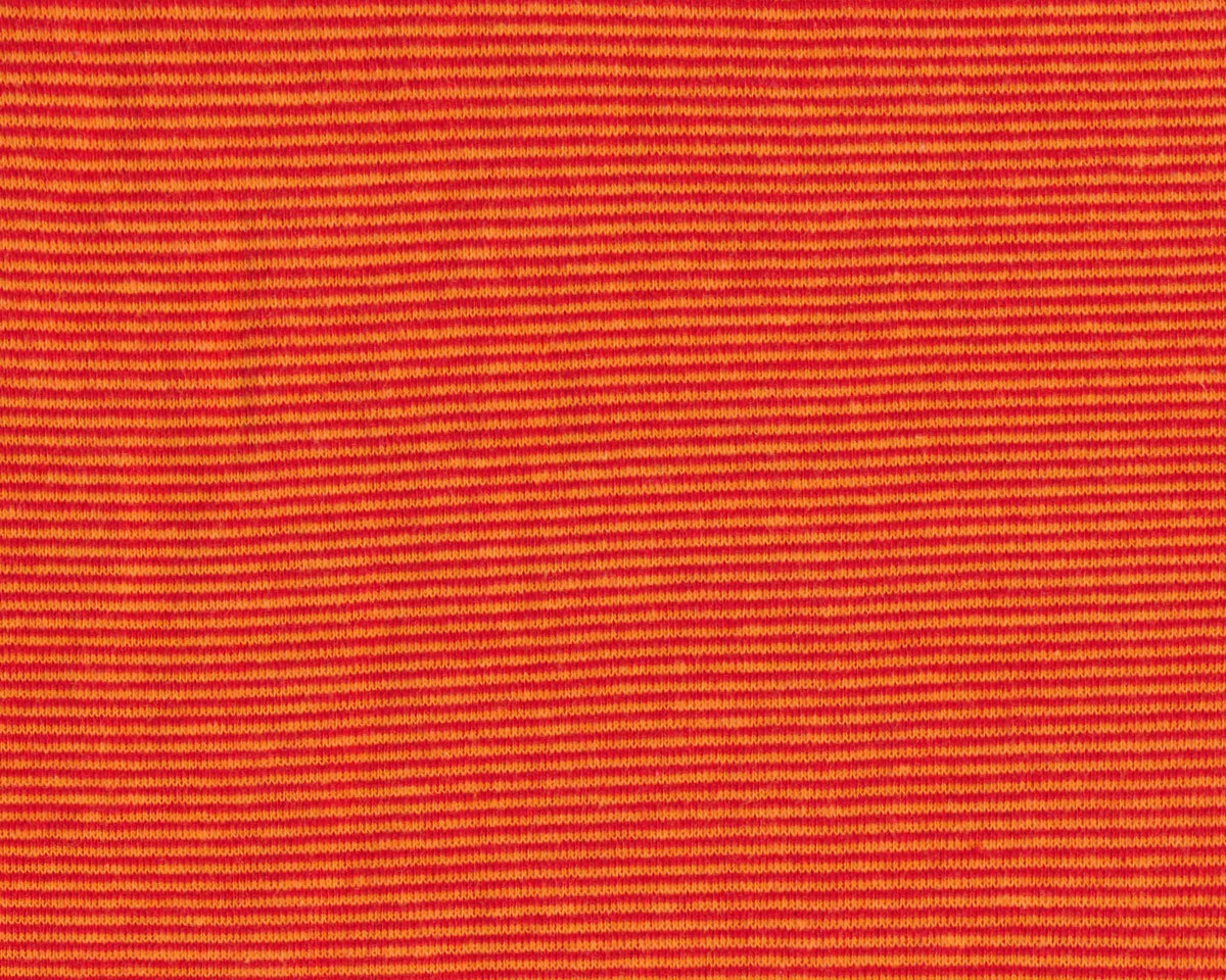 Bündchen-Stoff STELLA, Ringelstreifen, orange-rot