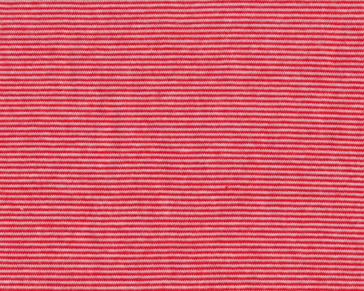 Bündchen-Stoff STELLA, Ringelstreifen, rot-weiß