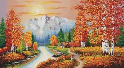 Flaming Sunset - Needleart World (Stickpackung)