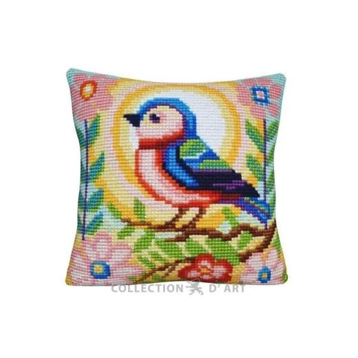 Collection d'Art - Kreuzstichkissen Bird on Branch