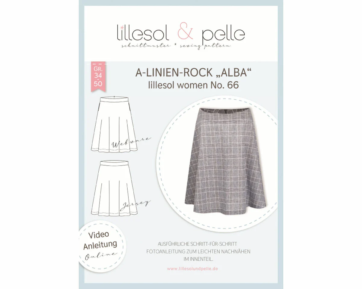 Damen-Schnittmuster A-Linien-Rock ALBA, lillesol women No.66
