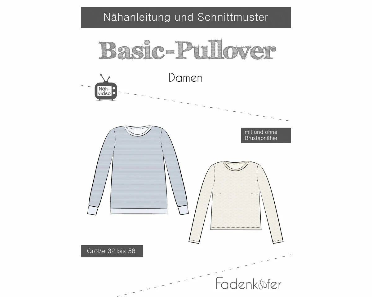 Damen-Schnittmuster BASIC-PULLOVER, fadenkäfer