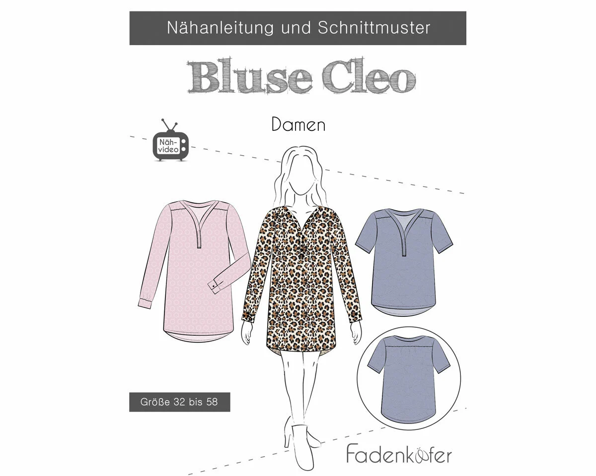 Damen-Schnittmuster Bluse CLEO, fadenkäfer