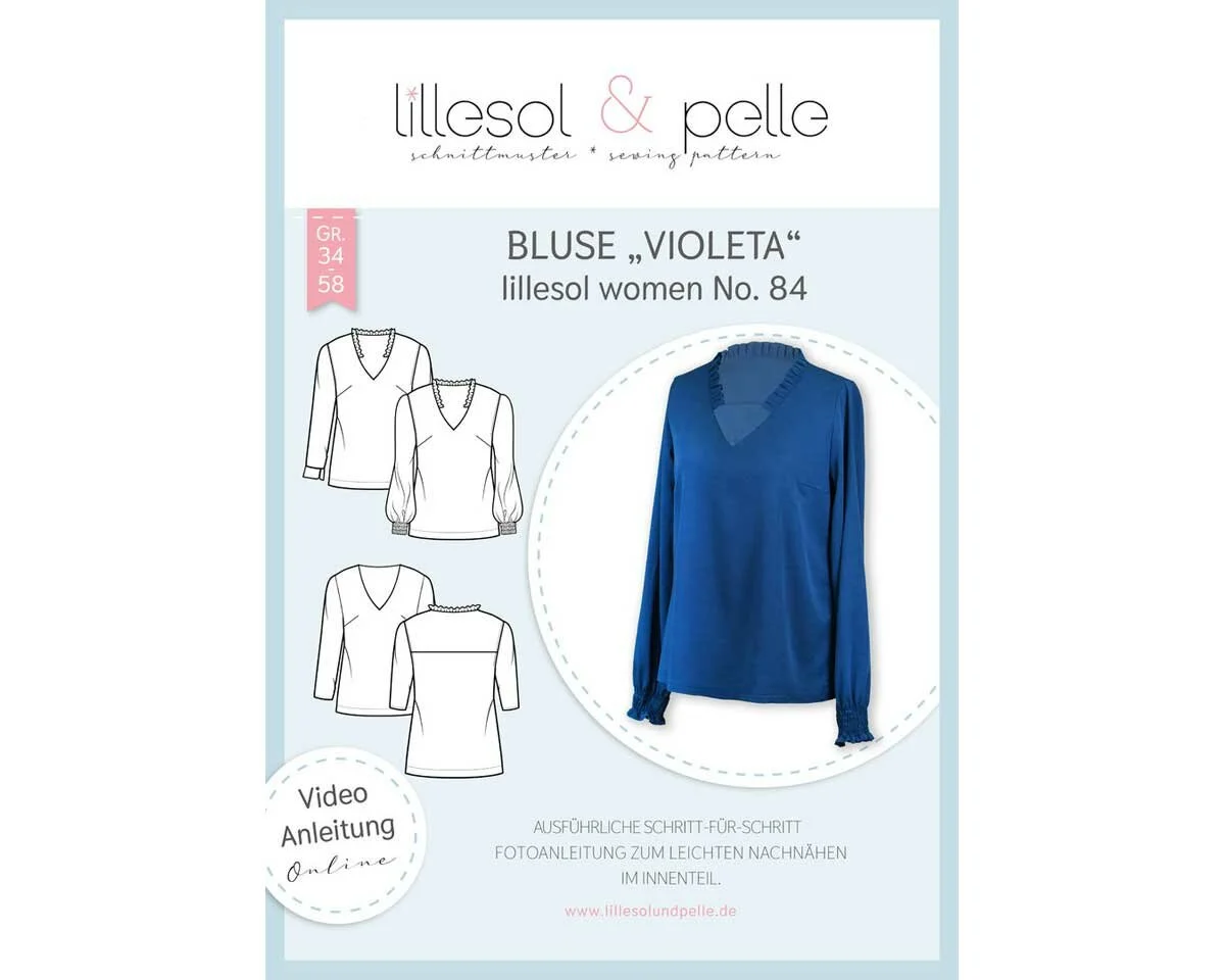 Damen-Schnittmuster Bluse VIOLETA, lillesol women No.84