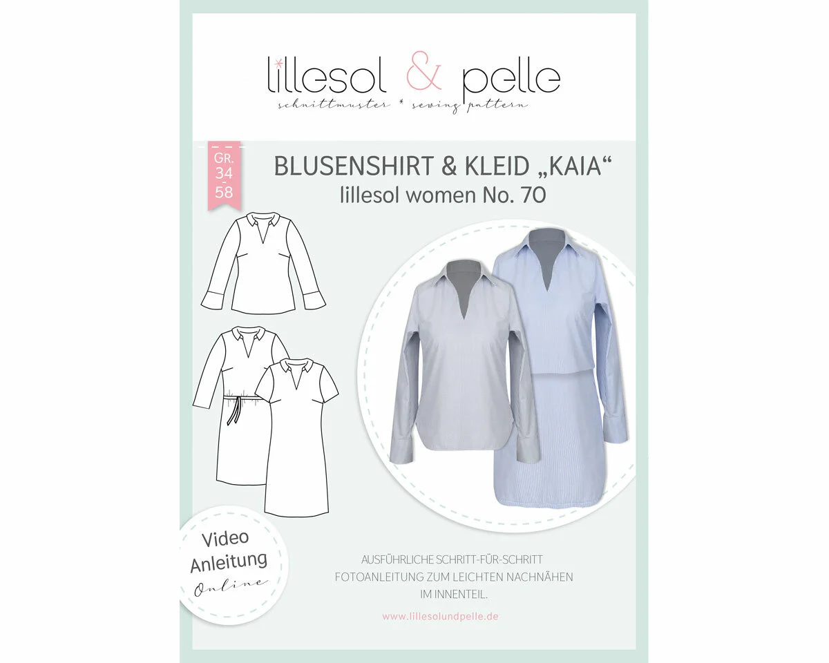Damen-Schnittmuster Blusenshirt & Kleid KAIA, lillesol women No.70
