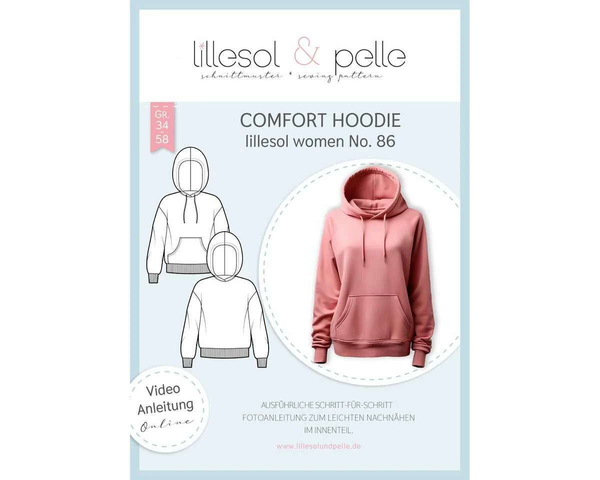 Damen-Schnittmuster Comfort Hoodie, lillesol women No.86