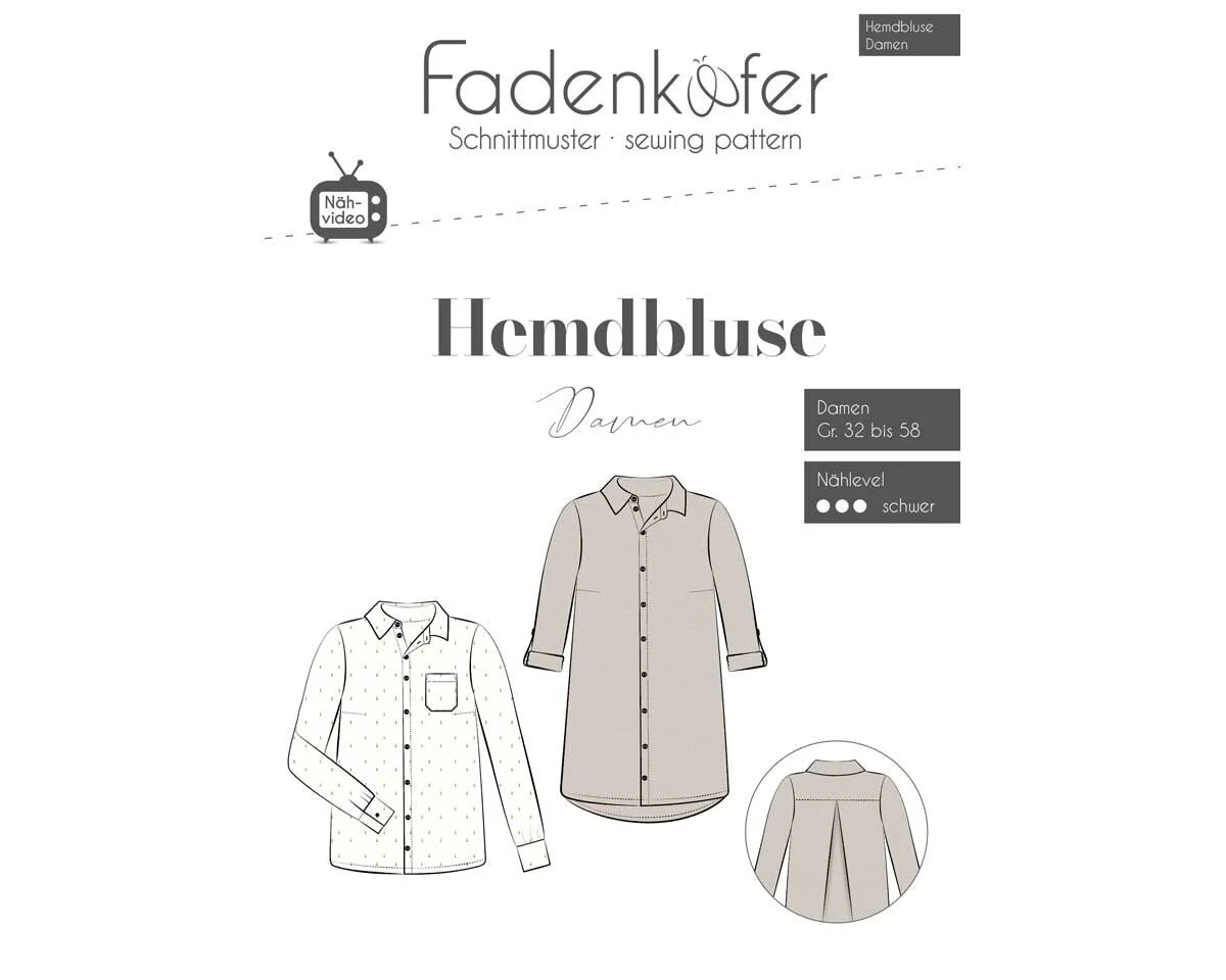 Damen-Schnittmuster Hemdbluse, fadenkäfer