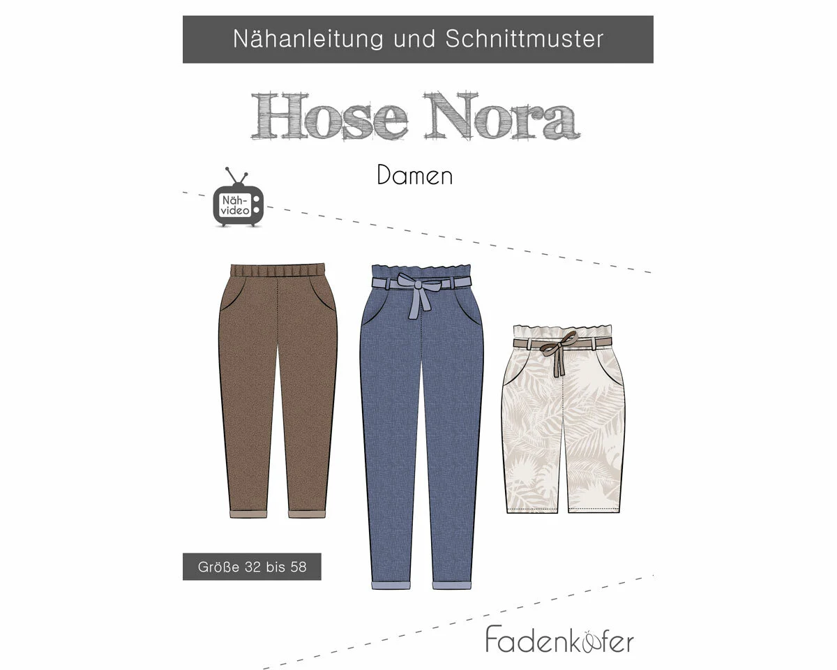 Damen-Schnittmuster Hose NORA, fadenkäfer