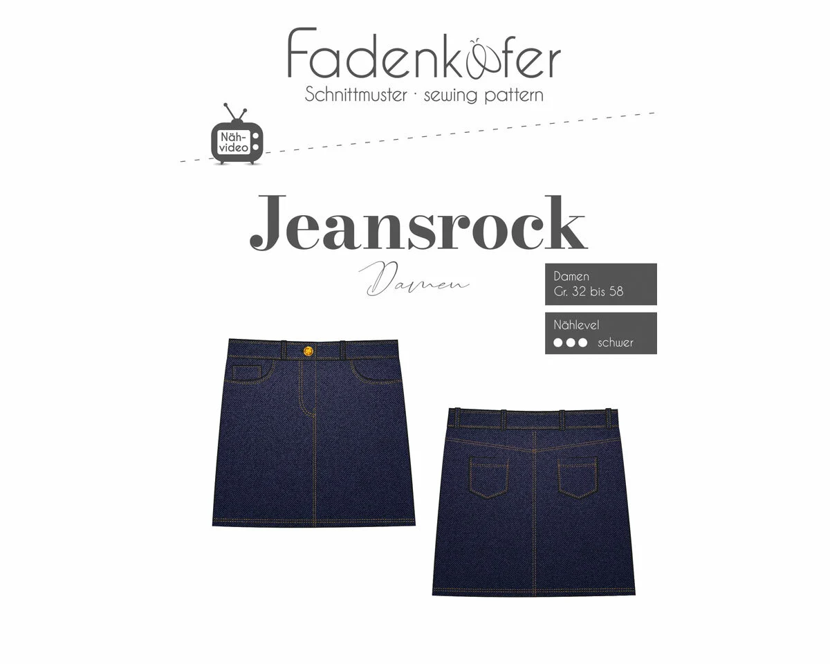 Damen-Schnittmuster Jeansrock, fadenkäfer