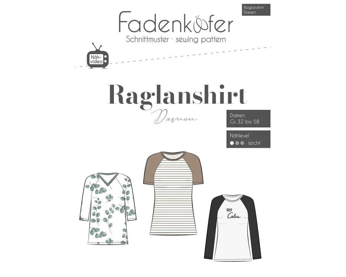 Damen-Schnittmuster Raglanshirt, fadenkäfer