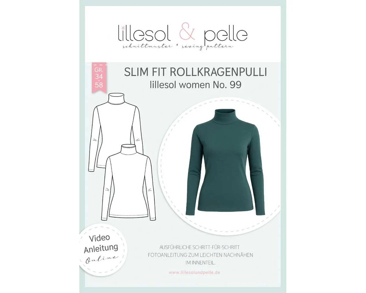 Damen-Schnittmuster Rollkragenpulli SLIM FIT, lillesol women No.99