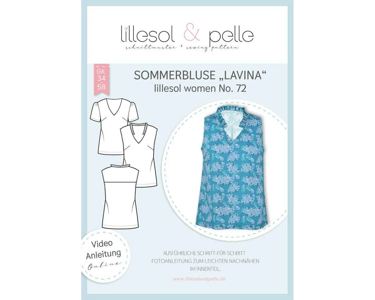 Damen-Schnittmuster Sommerbluse LAVINA, lillesol women No.72