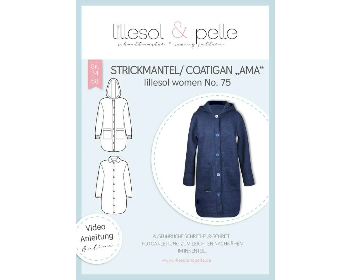 Damen-Schnittmuster Strickmantel Coatigan AMA, lillesol women No.75