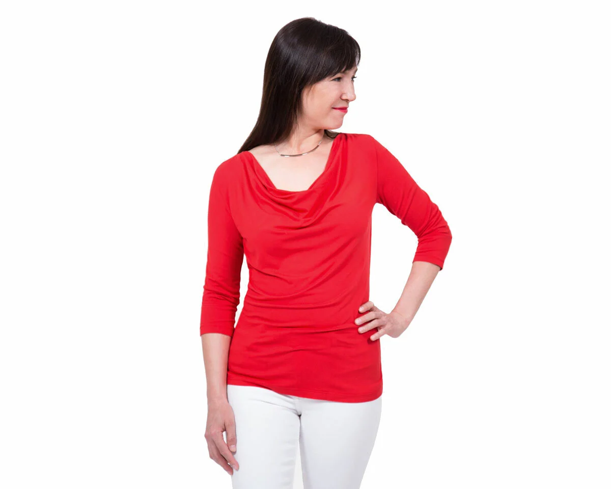 Damen-Schnittmuster Wasserfallshirt & Top SCARLETT, pattydoo