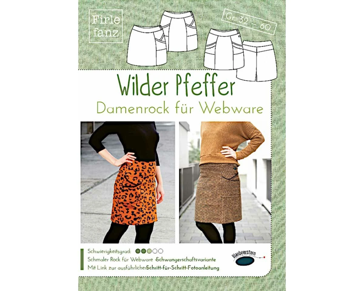 Damen-Schnittmuster WILDER PFEFFER, Webware, Blaubeerstern