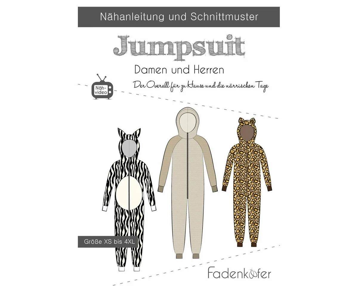 Damen und Herren-Schnittmuster JUMPSUIT, fadenkäfer