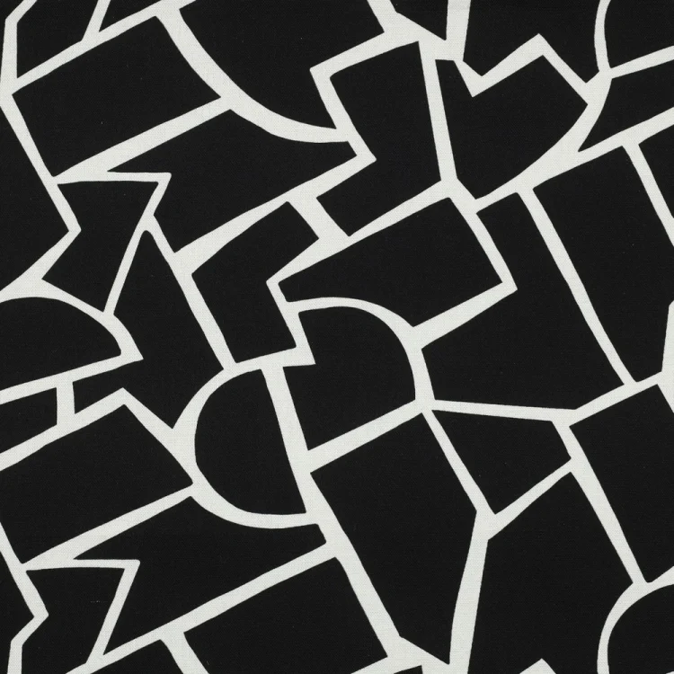 Dekostoff Canvas Abstract, schwarz