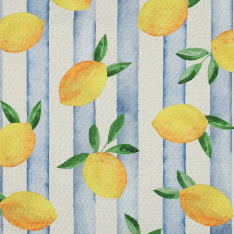 Dekostoff Canvas Citrus Stripes, creme