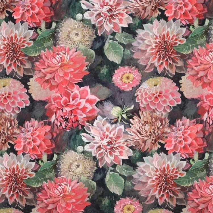 Dekostoff Canvas Dahlia, himbeere