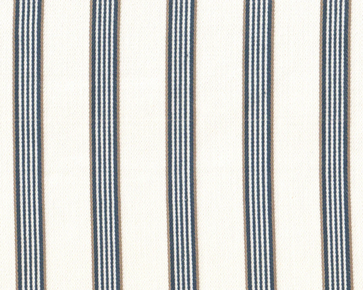 Dekostoff, Canvas EDGEWORTH, Fischgratstreifen, natur-jeansblau, Clarke & Clarke
