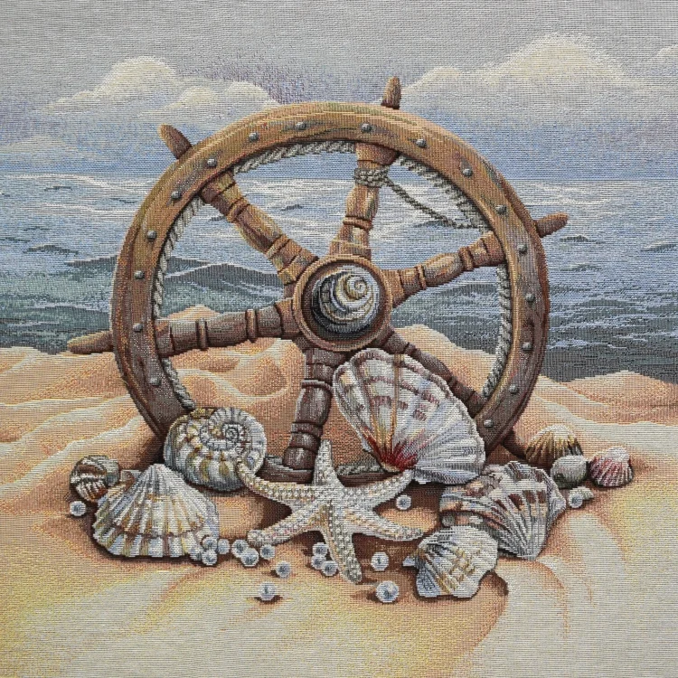 Dekostoff Gobelinstoff Panel Maritim, 46 x 46 cm