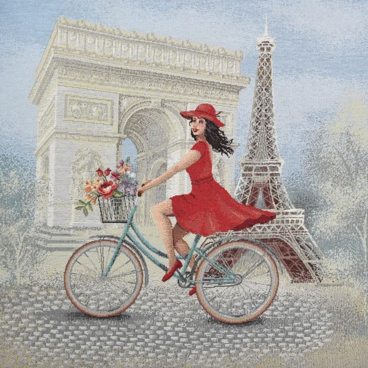 Dekostoff Gobelinstoff Panel Trip to Paris, 46 x 46 cm