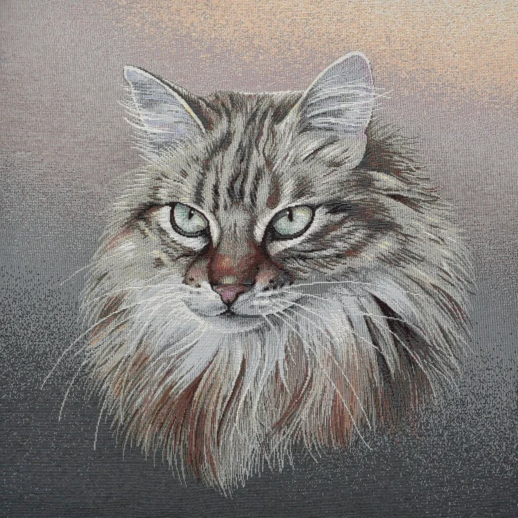 Dekostoff Gobelinstoff Panel Waldkatze, 46 x 46 cm