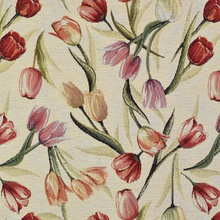 Dekostoff Gobelinstoff Tulips, beige