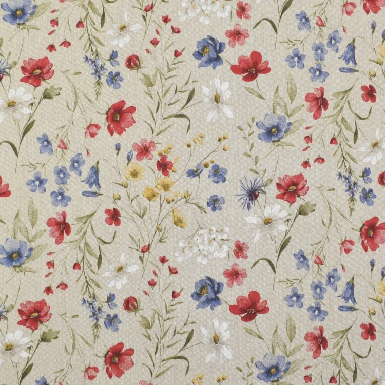 Dekostoff Halbpanama Flower Field, beige