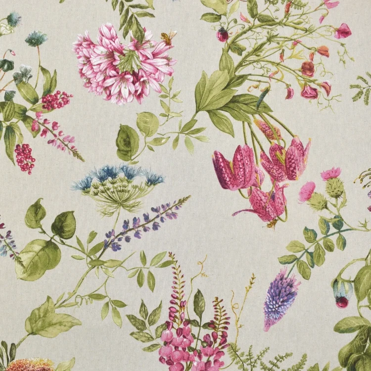 Dekostoff Halbpanama Wildflowers, beige