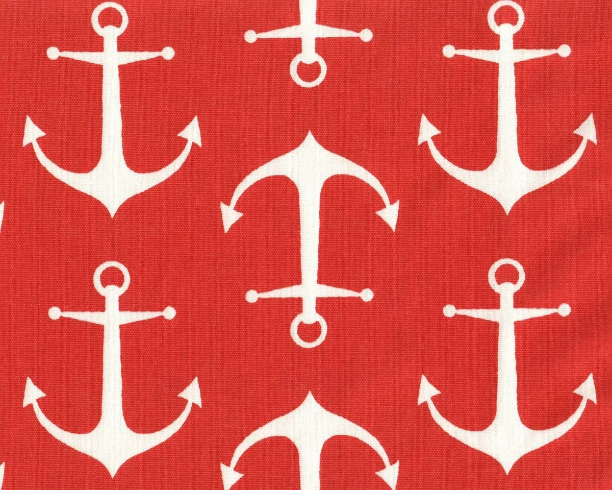Dekostoff NAUTIC, Anker, rot