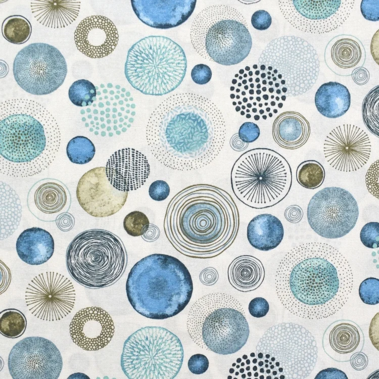 Dekostoff Ottoman Circle Style, blau