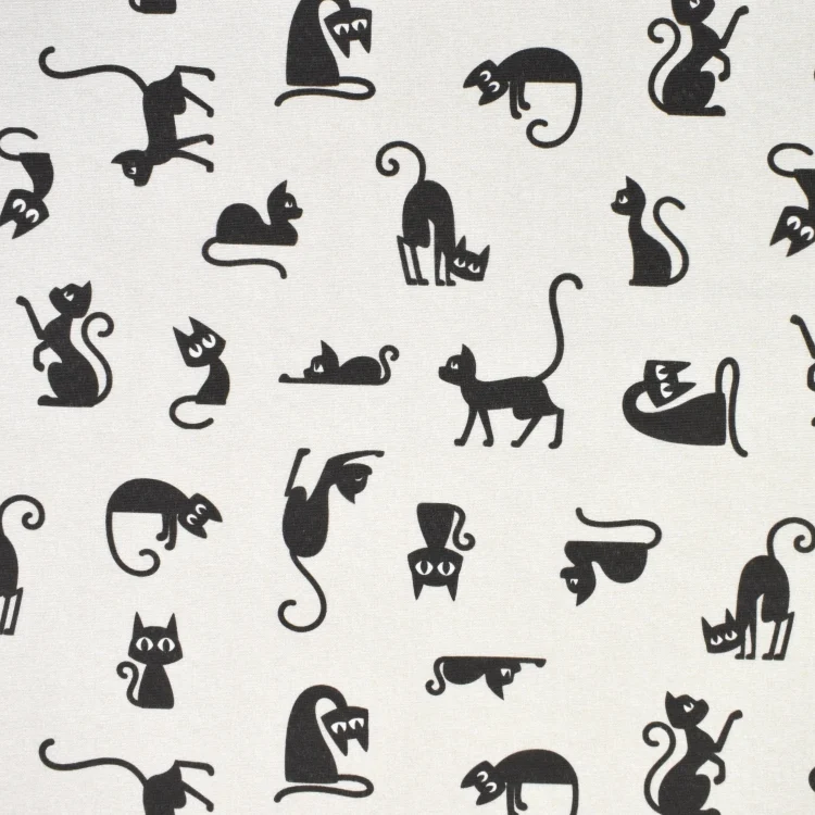 Dekostoff Ottoman Funny Cats, beige
