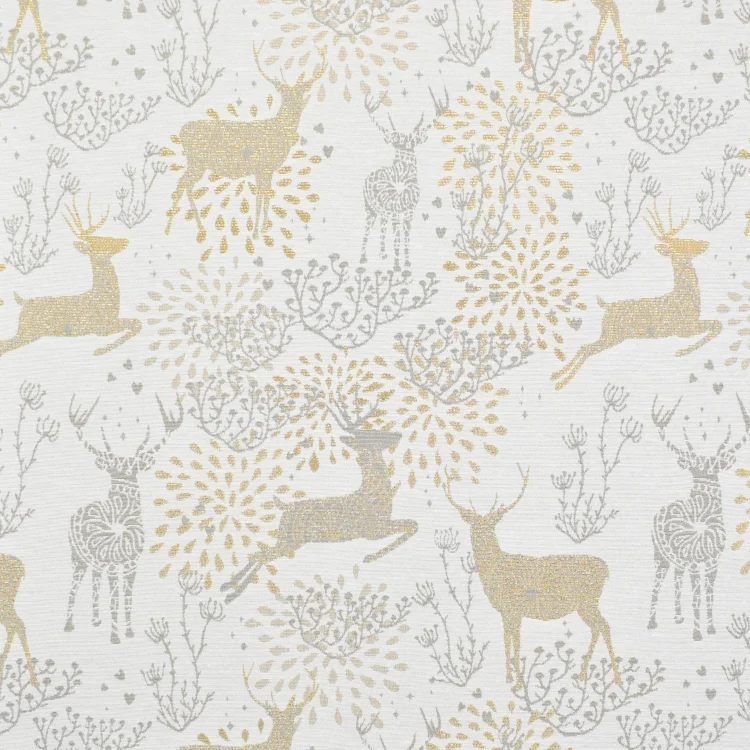 Dekostoff Ottoman Golden Reindeer, beige