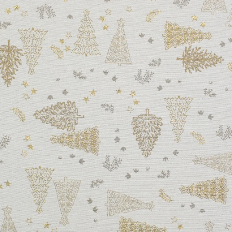 Dekostoff Ottoman Golden X-Mas, natur