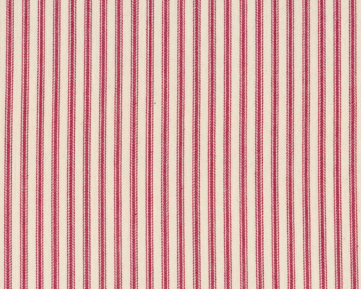 Dekostoff TICKING STRIPES, Fischgrat-Streifen, rot, Clarke & Clarke
