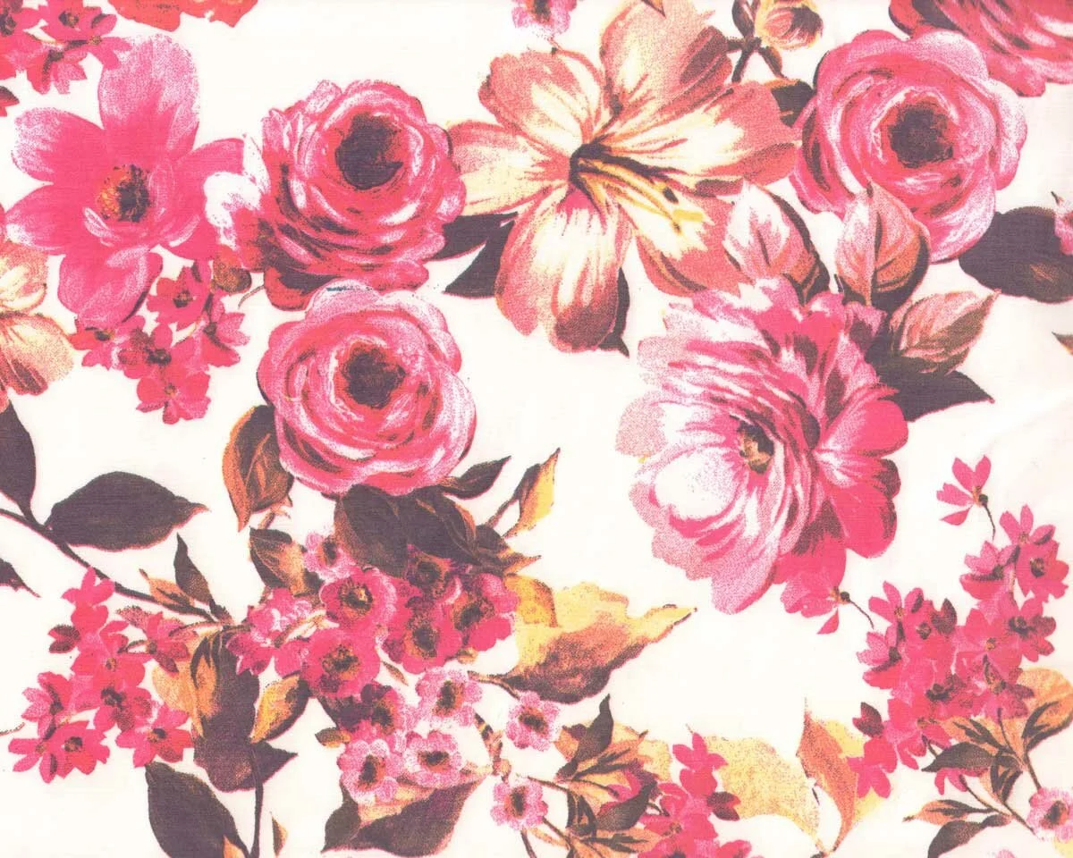Designer Baumwoll-Stretchstoff MARA, Rosen, pink