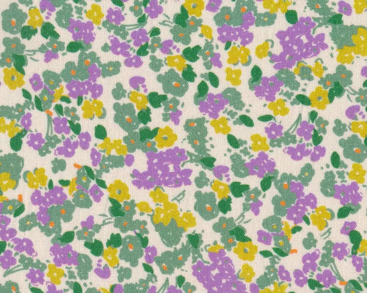 Designer Leinenstoff mit Viskose RANUNCOLO, Blümchen