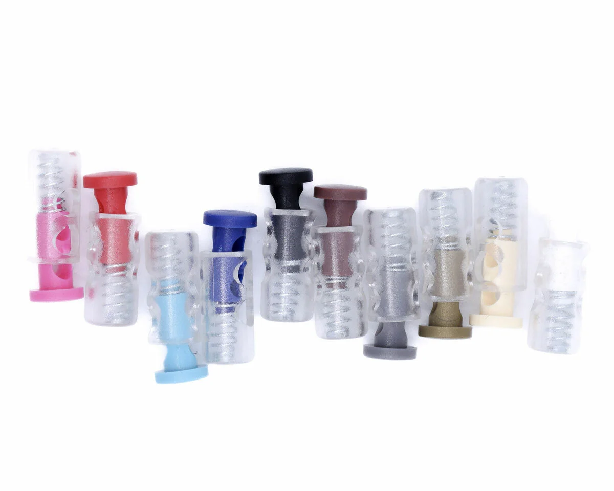 Doppel-Kordelstopper, 5 mm Durchlass, halbtransparent