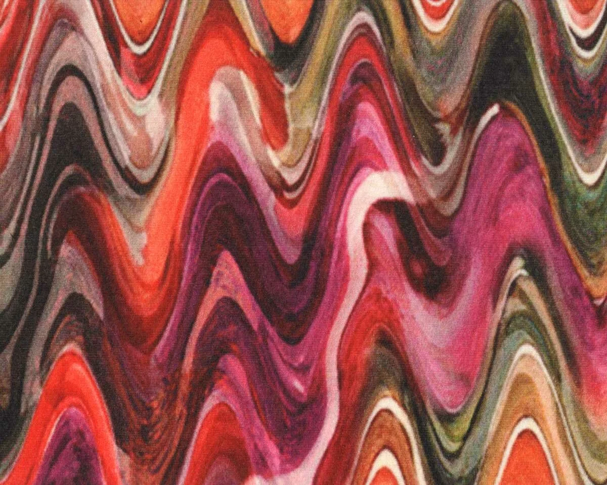 Doubleface-Strickstoff RENATE, Zackenwellen, orange-fuchsia, Hilco