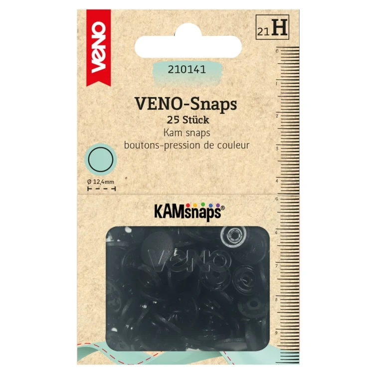Druckknöpfe KAMsnaps Ø12,4 mm, schwarz