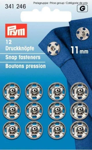 Annäh-Druckknöpfe Ø 11 mm silberfarbig - Prym