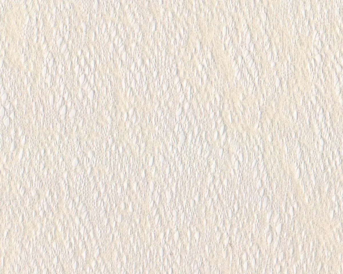 Edle italienische Woll-Spitze TASSILA, Netzmuster, creme