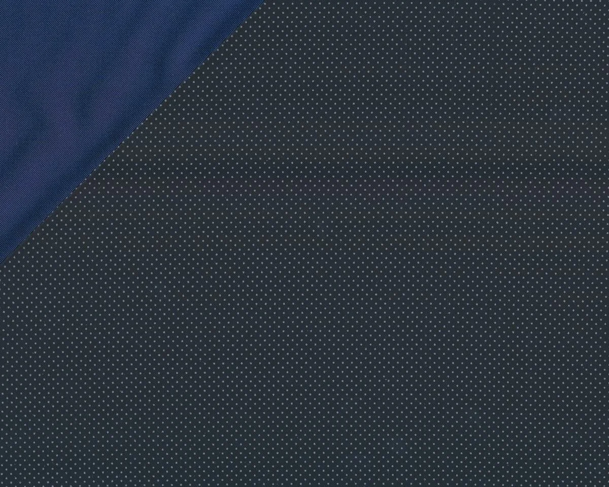 Edler changierender Futterstoff aus England LINING, Mini-Dots, marineblau-blau